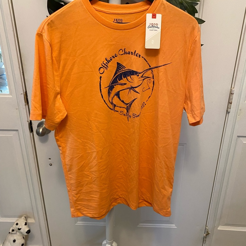 NWT Izod Saltwater Fishing Relaxed Fit Shirt SS M